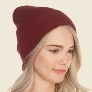 NEW Burgandy / Wine Warm Chunky Cable Knit Hats Soft Stretch Thick Knit Cap Hat